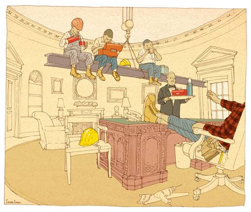NYT-The working class president's lunch break