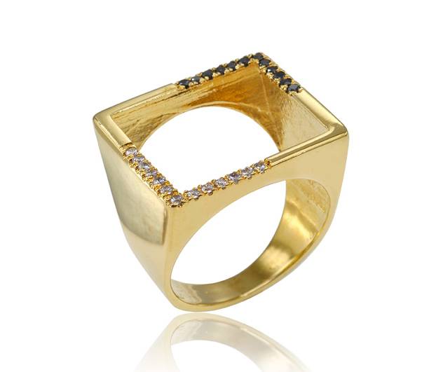 OSNAT HAR NOY, OPEN SQUARE RING WITH CZ, PHOTO BY Y.BOROCHOV