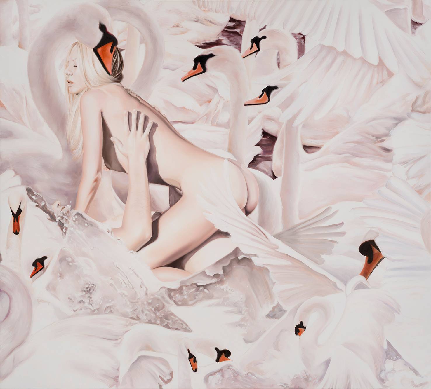 Day Dreaming (white painting) 2016, oil on canvas, 180x180 cm