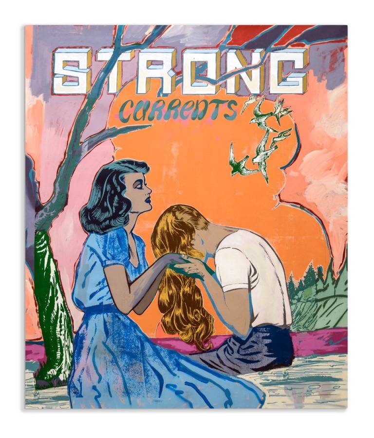 Faile, Strong Currents, 2016, Acrylic, Spraypaint and Silkscreen Ink on Canvas, 183x157 cm