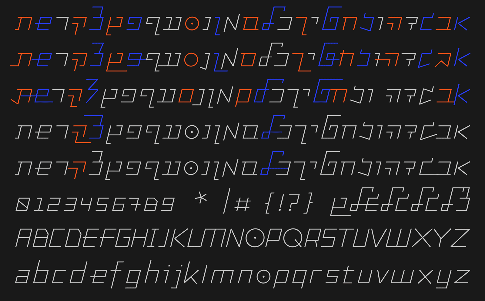 דוגמאות מתוך פונט סקייטר