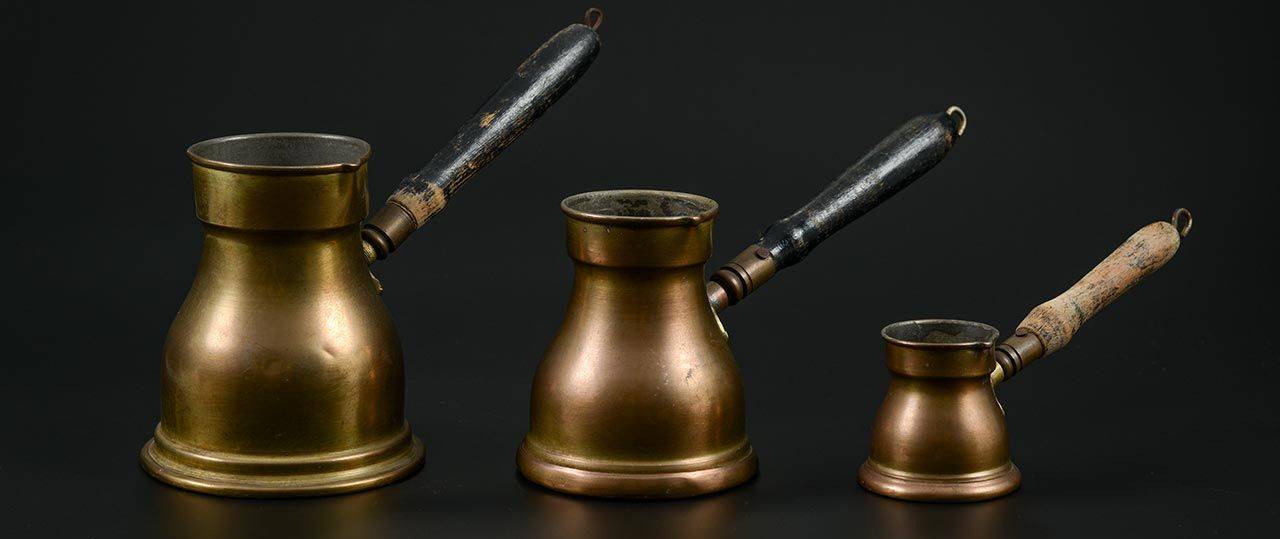 ג׳זווה להכנת קפה מבושל בסגנון תורכי, מחצית המאה ה־20