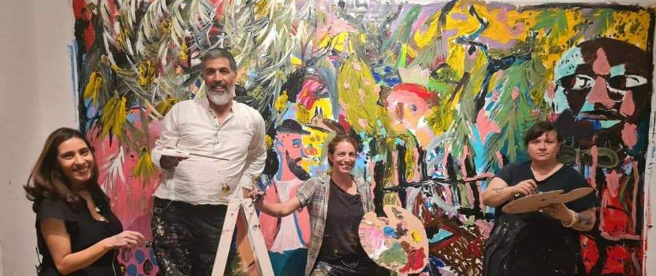 מימין: זויה צ׳רקסקי, שירה גפשטיין, עמית קבסה, שי אזולאי, חן שיש. צילומים: גיל דסיאנו ביטון