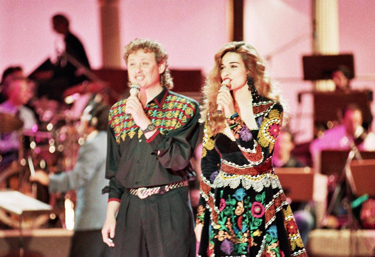 אורנה ומשה דץ, אירוויזיון רומא, 1991. צילום: סיון פרג׳