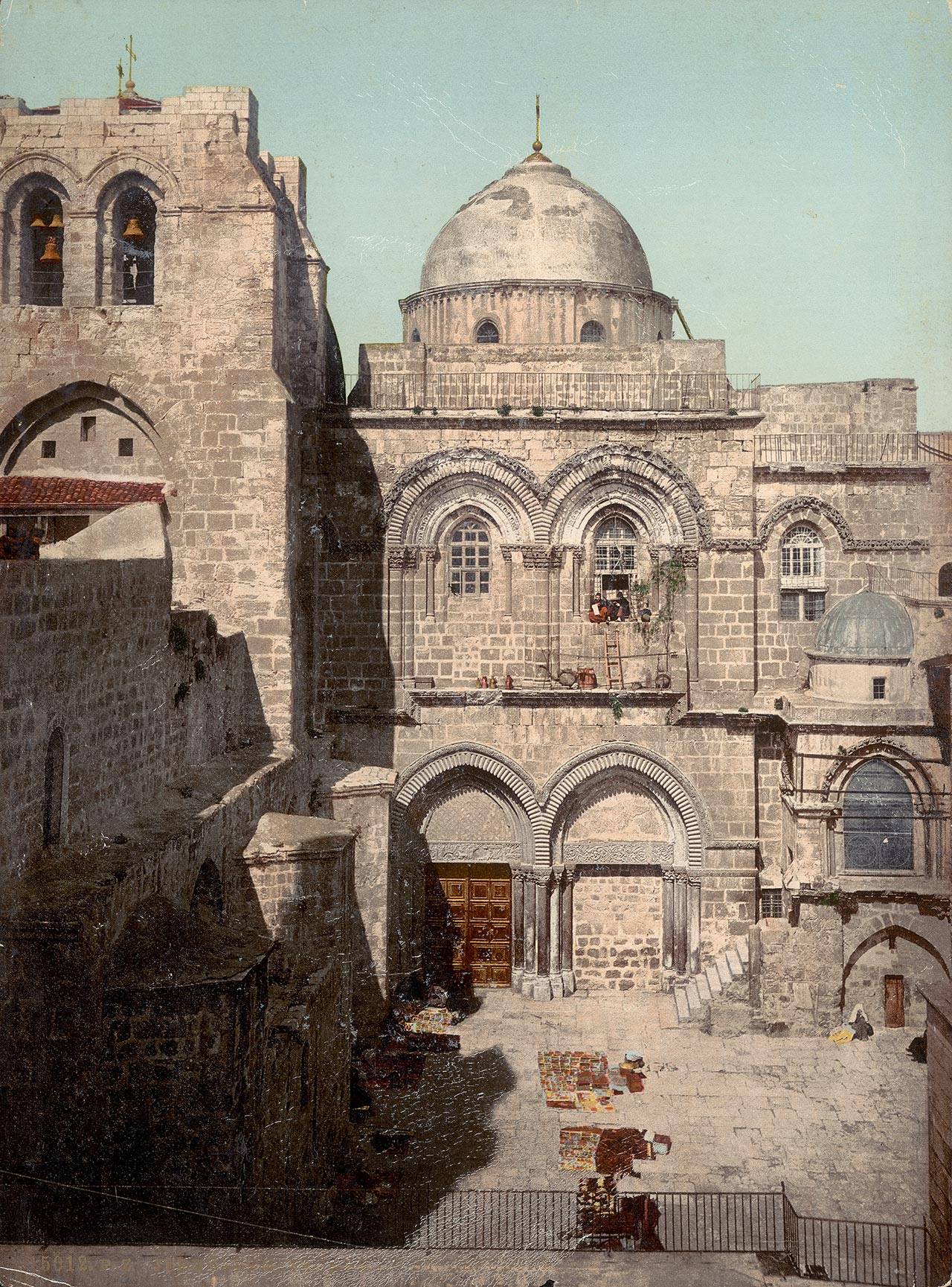 כנסיית הקבר,ירושלים, 1900 בקרוב. צילום: אוסף בוקי בועז לצילום