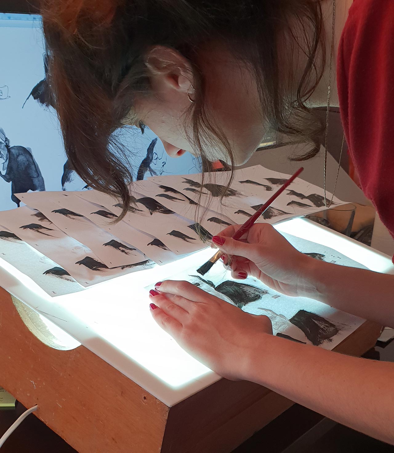 מתוך תהליך העבודה על מכתב לחזיר. צילומים: מ״ל