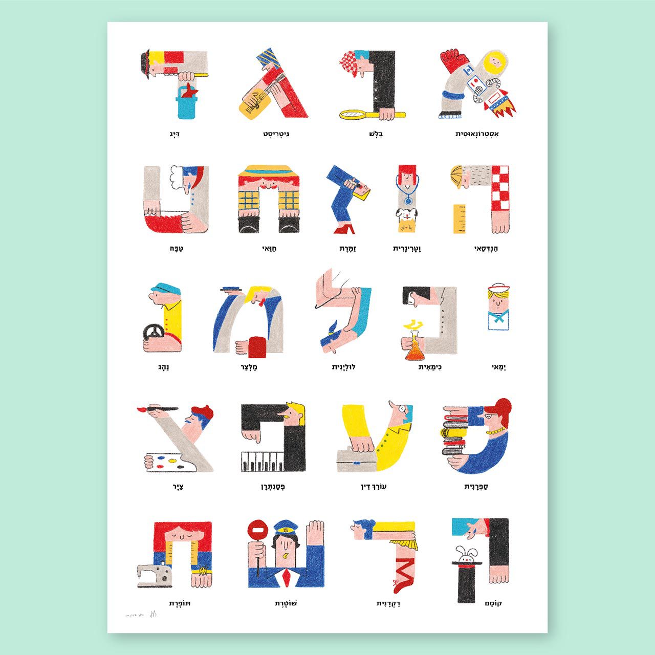 הגר ברקת, פוסטר הא״ב. עיבוד: נועה שורץ