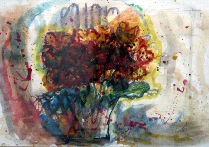 יחזקאל שטרייכמן, פרחים, 1990. צלם לא ידוע