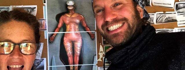 שאול פריד וקרני אריאלי בזמן העבודה על WILD SUMMON. צילום: מ״ל