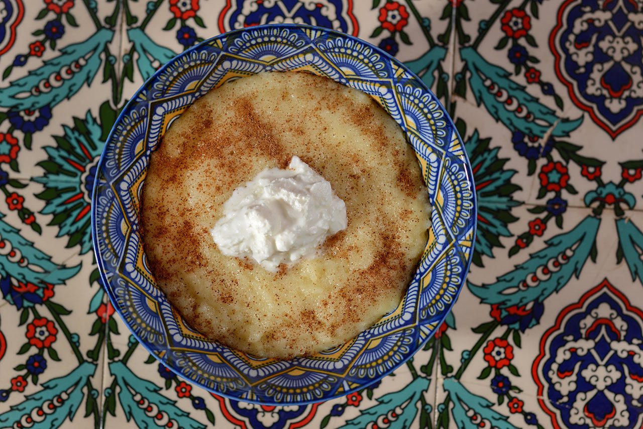 שחזור של מאמונייה בהשראת מתכון מהמאה ה 14. שף רנם ברהום מסעדת רשתא עין רפא