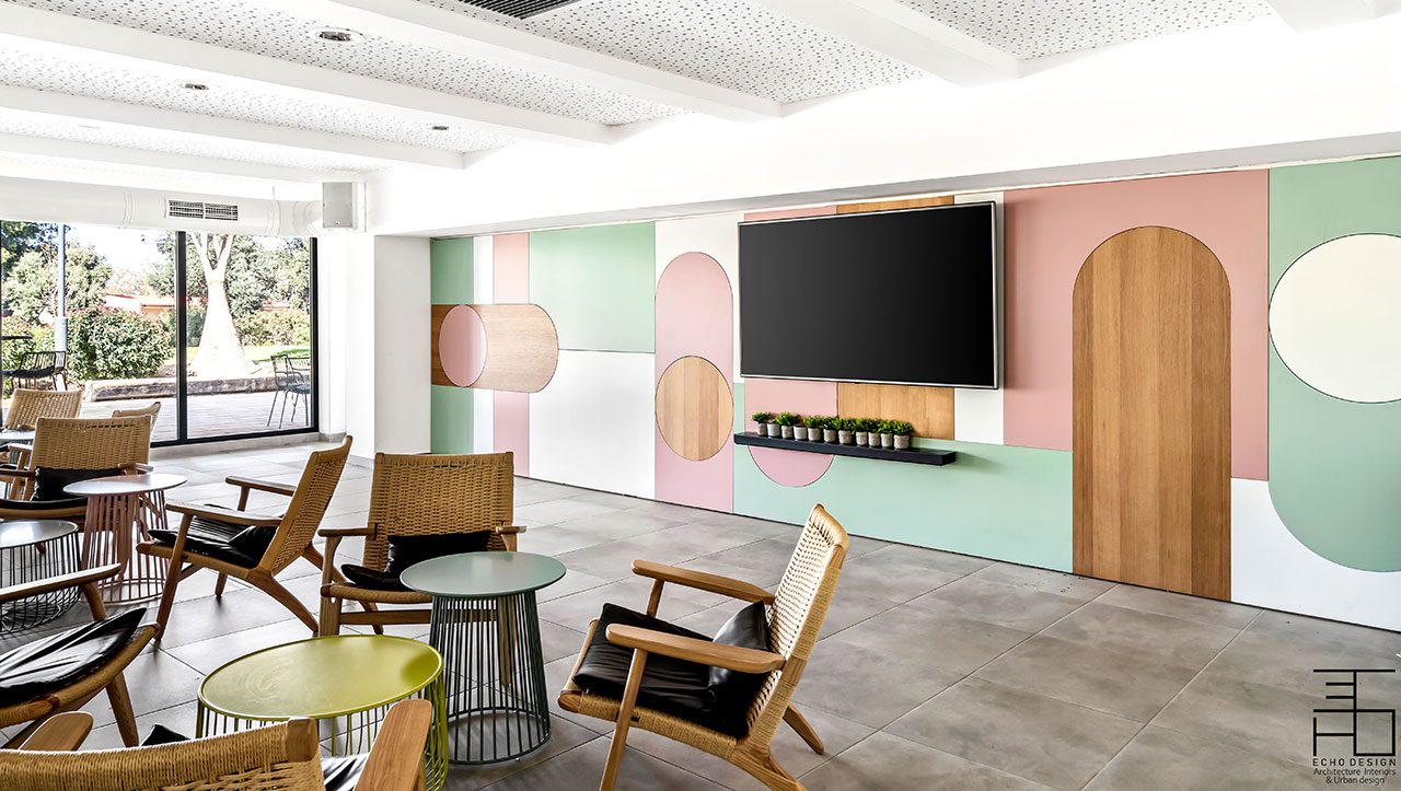 מועדון לחבר בקיבוץ נירים. הדמיות: אקו דיזיין