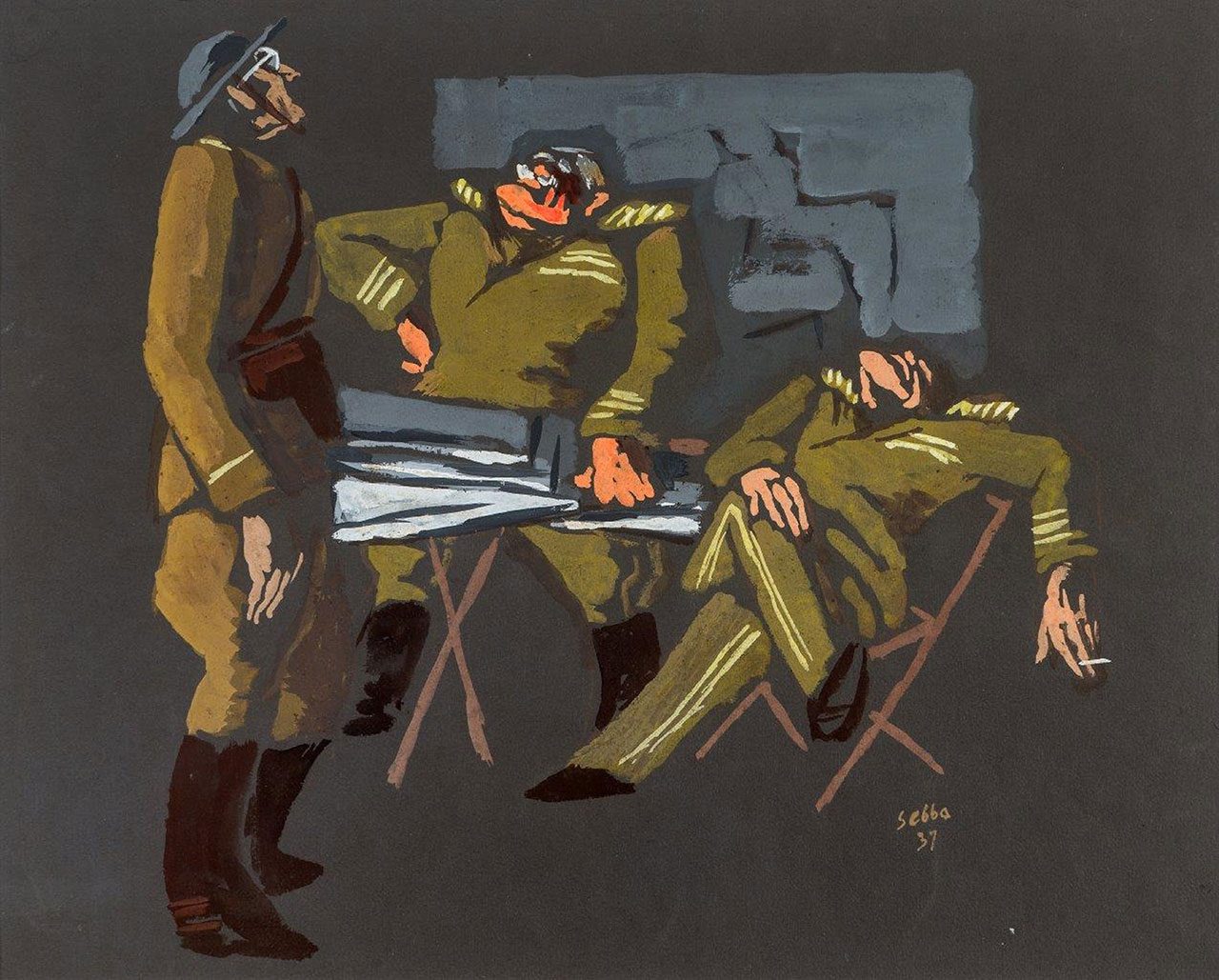 שלום סבא, מרד המתים: הקצינים, הבימה, 1937. צילומי עבודות: יגאל פרדו