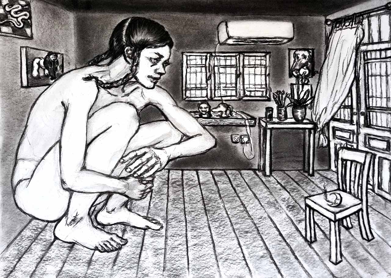 שיחות ליליות מאוחרות בסטודיו עם ירח מעשן. צילומים: גלריה רוזנפלד