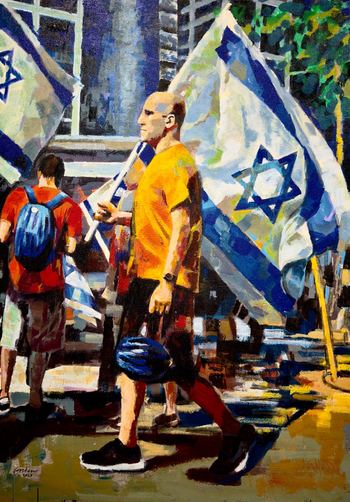 דויד גרשטיין בגלריה אנגל. צילומים: מ״ל