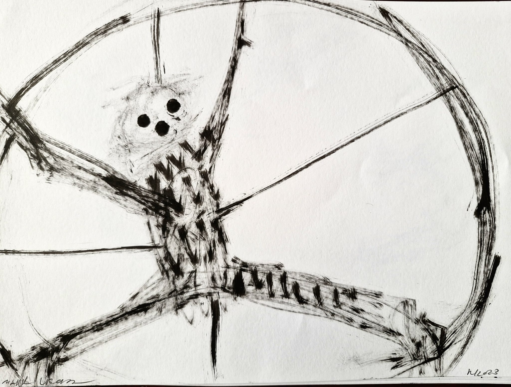 מריק לכנר, עבודות נייר מהתערוכה ״שיט היטס דה פאן״ בגלריה מאיה. צילומים: מ״ל