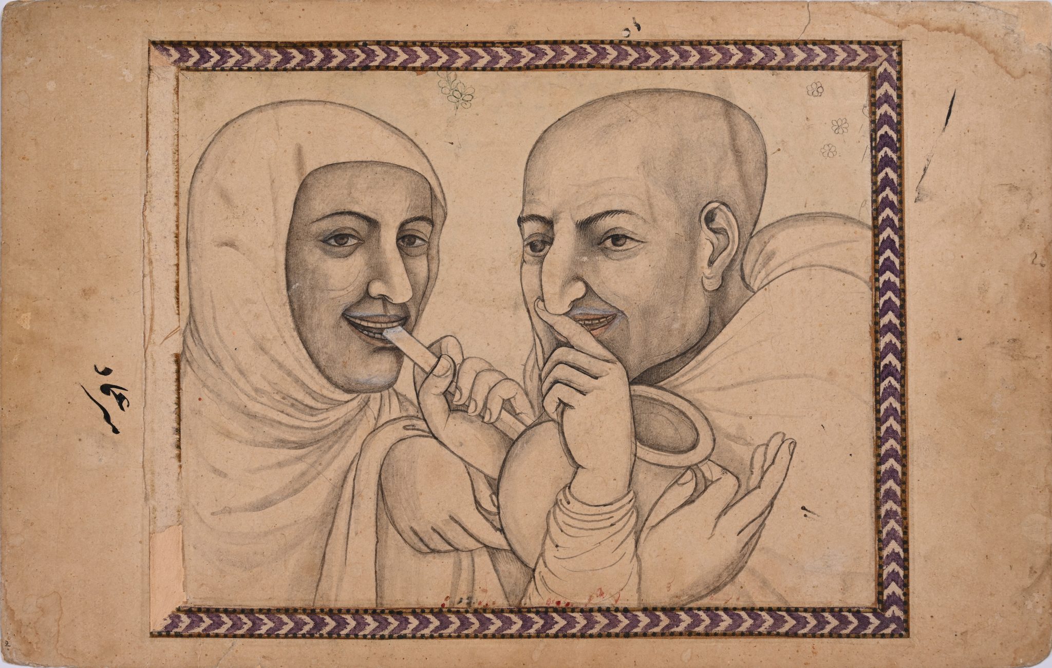 גבר ואישה בשיחה. הודו המאה ה־18