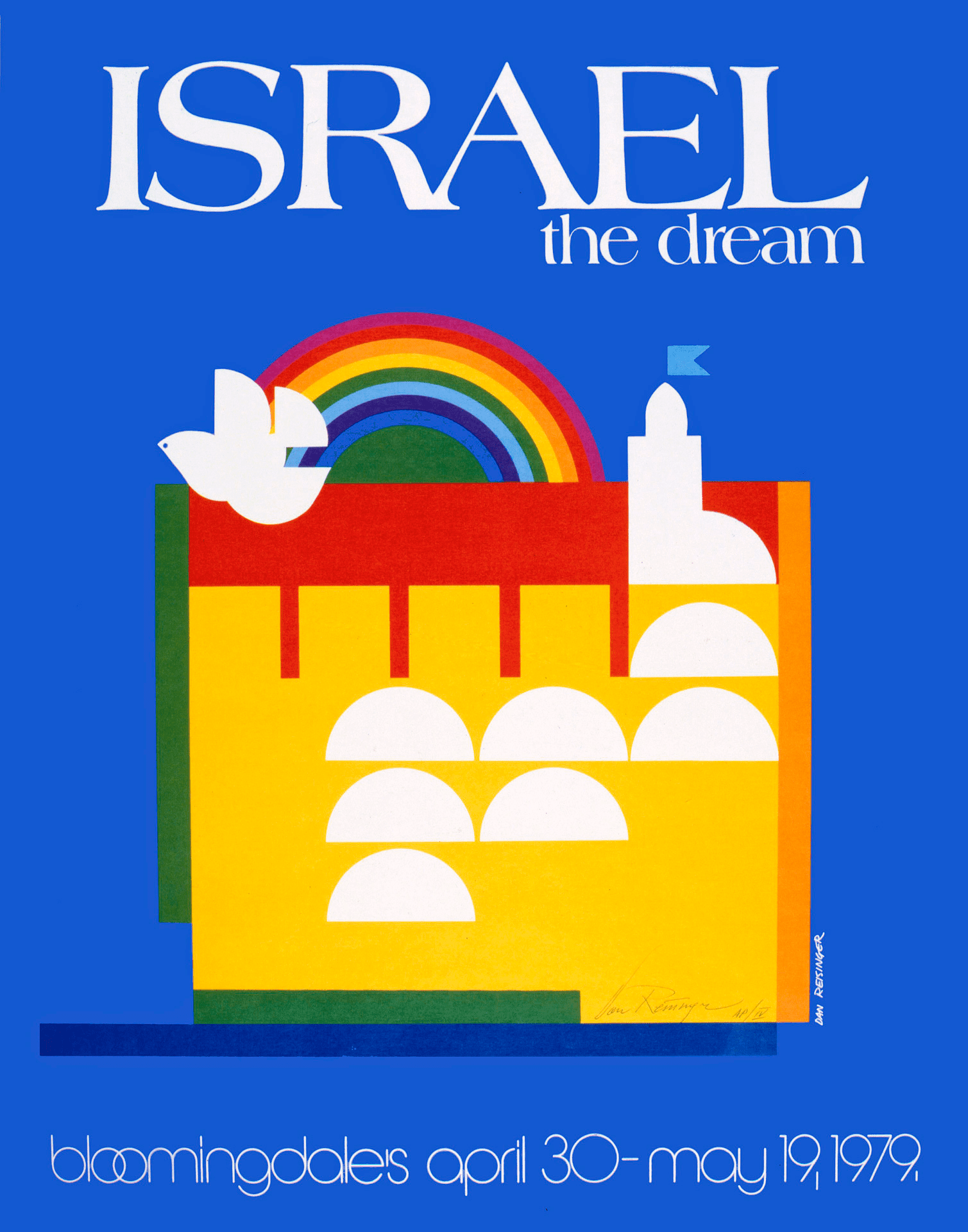 כרזה בעיצוב דן ריזינגר לבלומינגדיילס ניו יורק, 1979. צילום: סטודיו דן ריזינגר