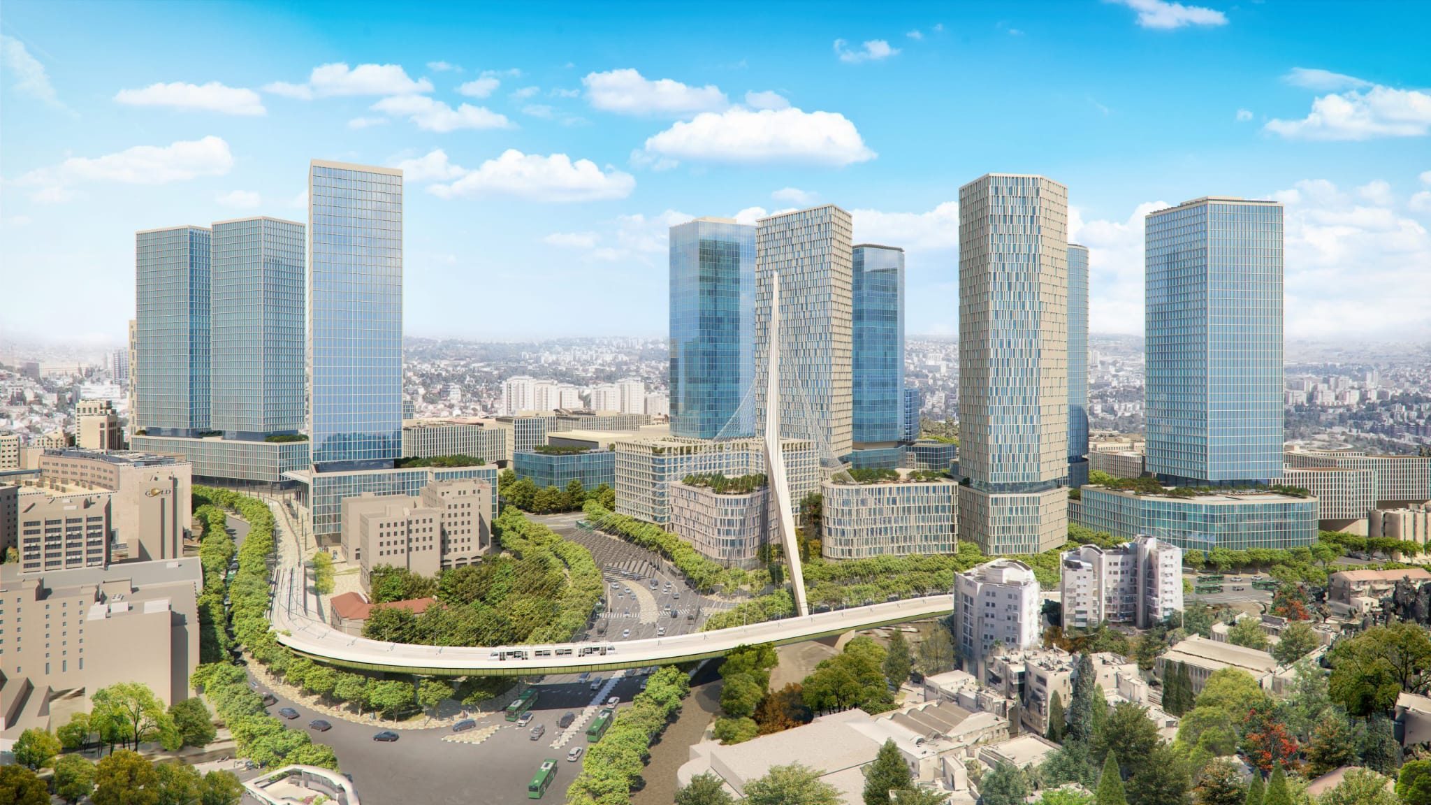 רובע הכניסה לירושלים. הדמיה: עדן - החברה לפיתוח כלכלי בירושלים