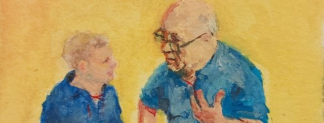 גיא ברנרד רייכמן בגלריה רוזנפלד. צילום: מ״ל